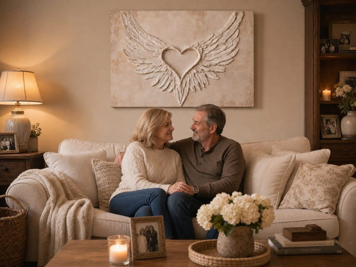 Angel Wings Wall Art – Heart Shaped Wing Design for Bedroom & Living Room Décor - Sense for Decor