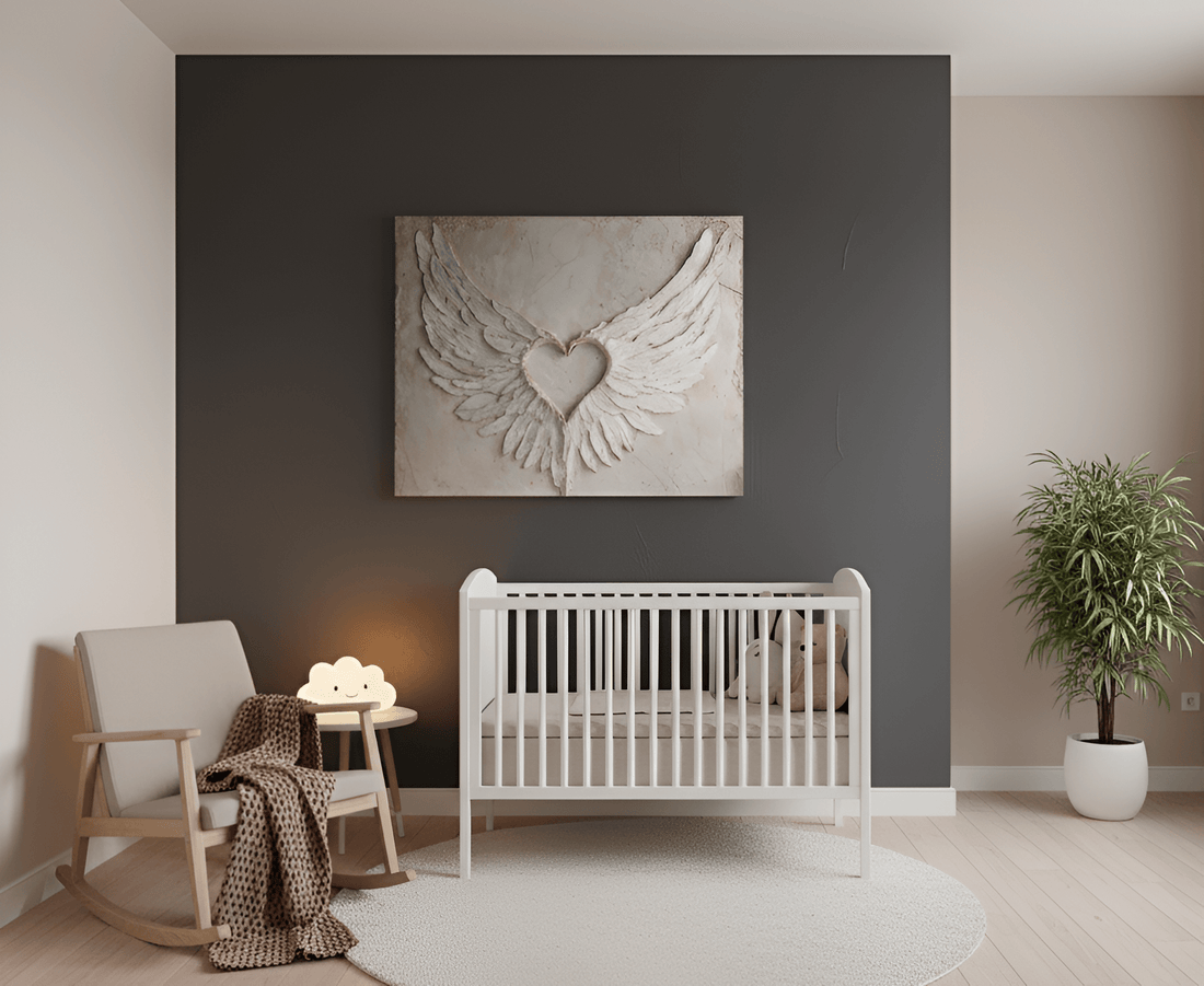 Angel Wings Wall Art – Heart Shaped Wing Design for Bedroom & Living Room Décor - Sense for Decor