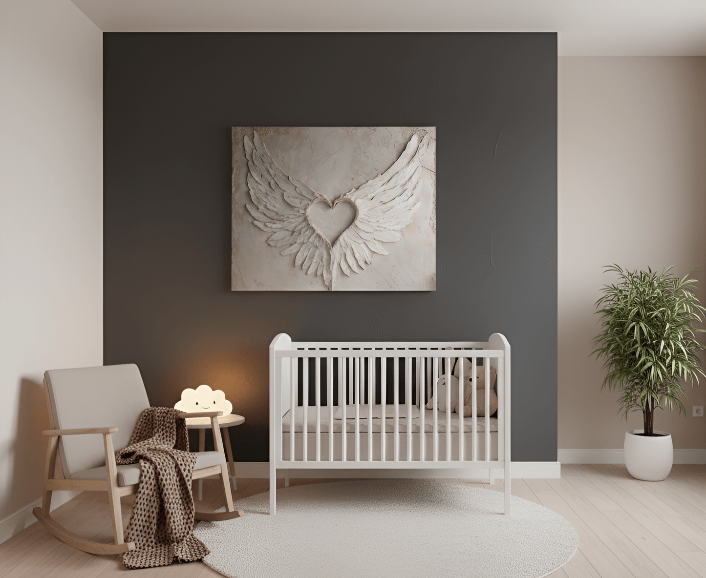 Angel Wings Wall Art – Heart Shaped Wing Design for Bedroom & Living Room Décor - Sense for Decor