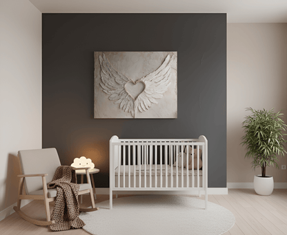 Angel Wings Wall Art – Heart Shaped Wing Design for Bedroom & Living Room Décor - Sense for Decor