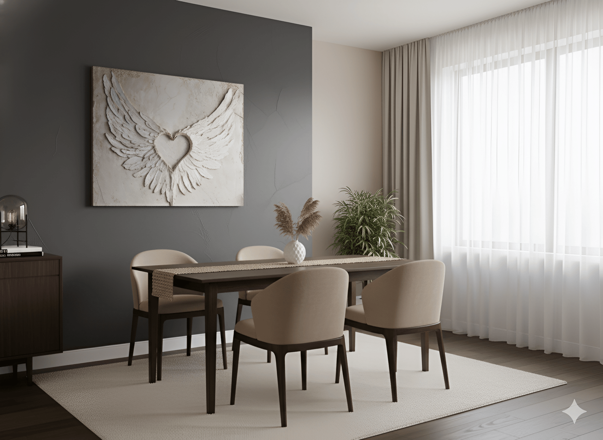 Angel Wings Wall Art – Heart Shaped Wing Design for Bedroom & Living Room Décor - Sense for Decor