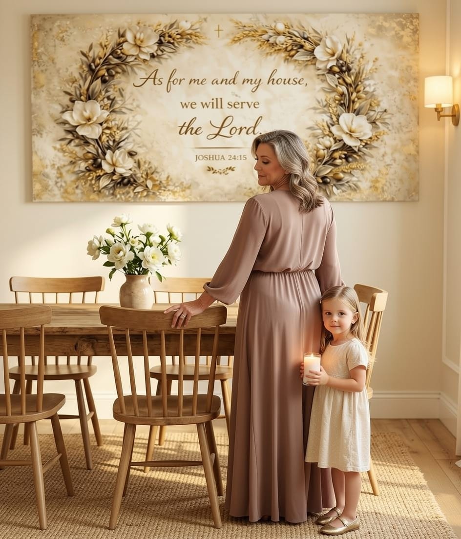 As For Me and My House We Will Serve the Lord Wall Art – Christian Canvas Wall Decor, Joshua 24:15 Scripture Print for Living Room Home Decor - Sense for Decor