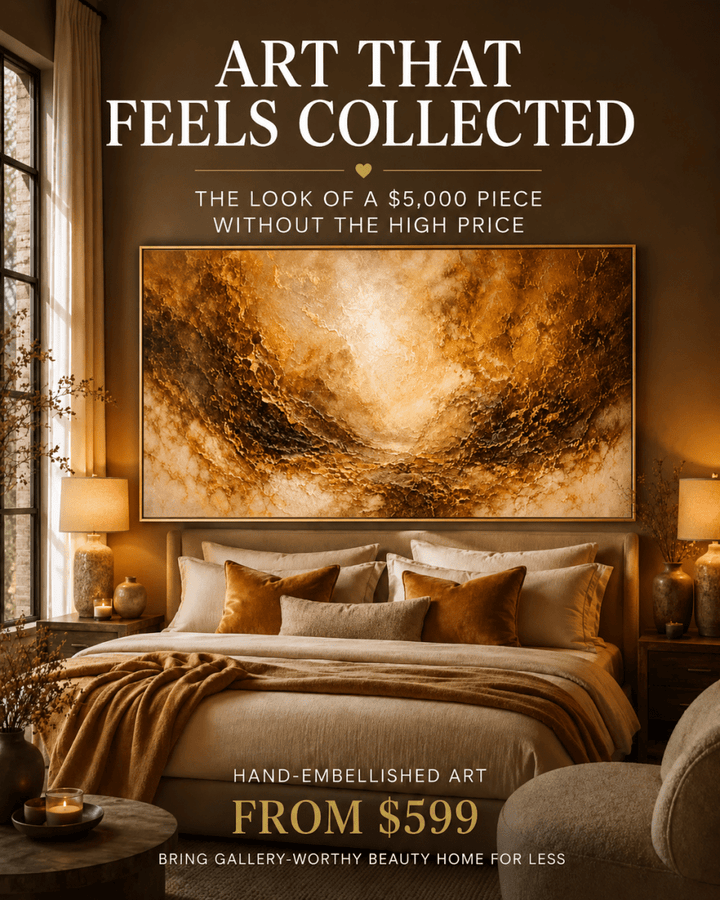 Atelier – Ember Horizon | Hand-Embellished Luxury Abstract Canvas Wall Art - Sense for Decor
