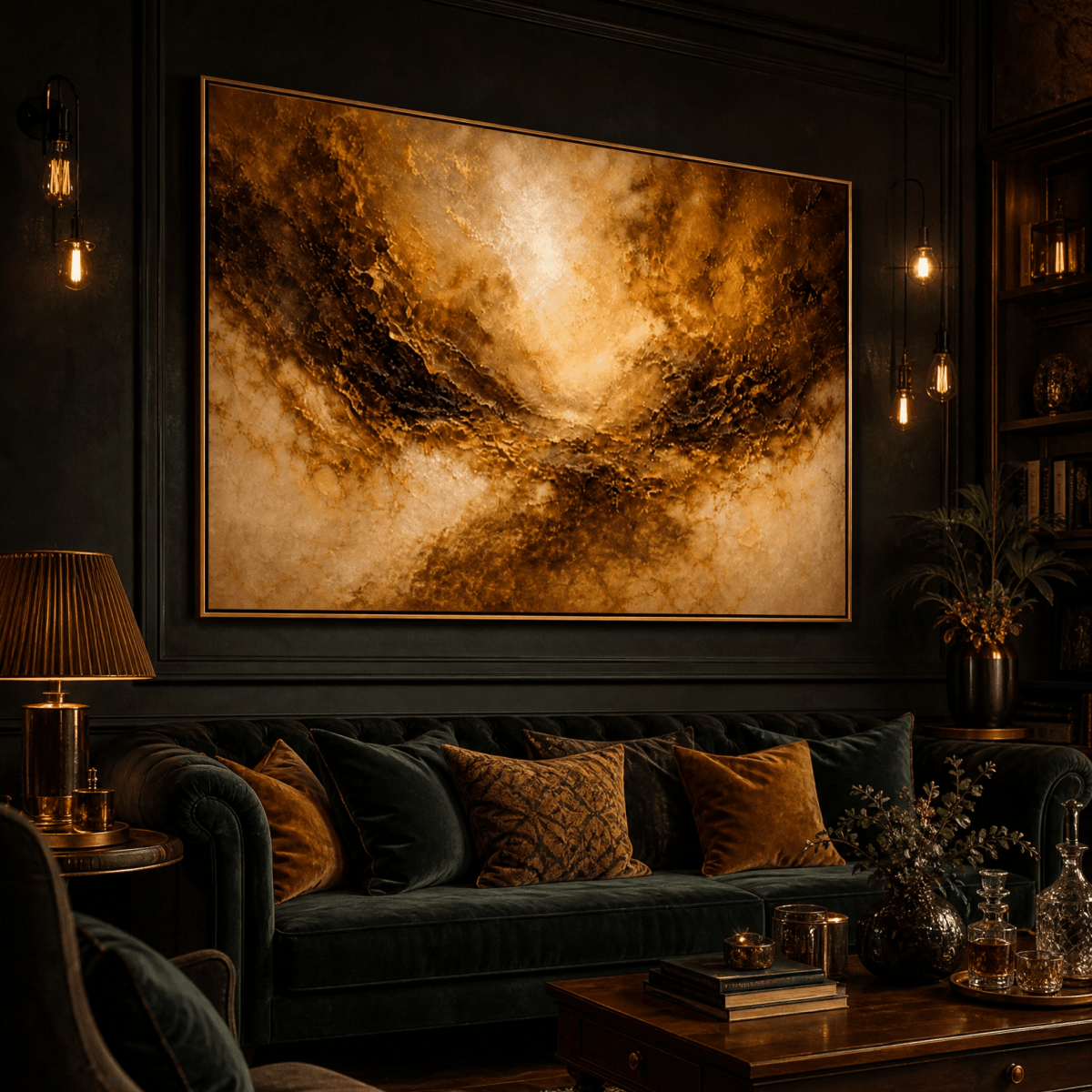 Atelier – Ember Horizon | Hand-Embellished Luxury Abstract Canvas Wall Art - Sense for Decor