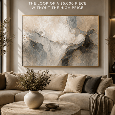 Atelier – Whispered Horizon | Hand-Embellished Abstract Canvas Wall Art - Sense for Decor