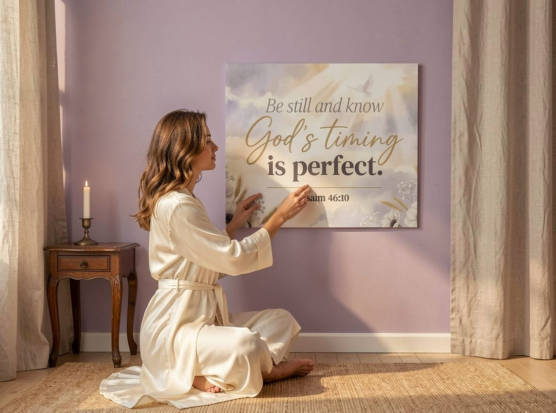 Be Still and Know God’s Timing is Perfect Wall Art – Psalm 46:10 Christian Canvas Print, Faith Encouragement Wall Decor - Sense for Decor