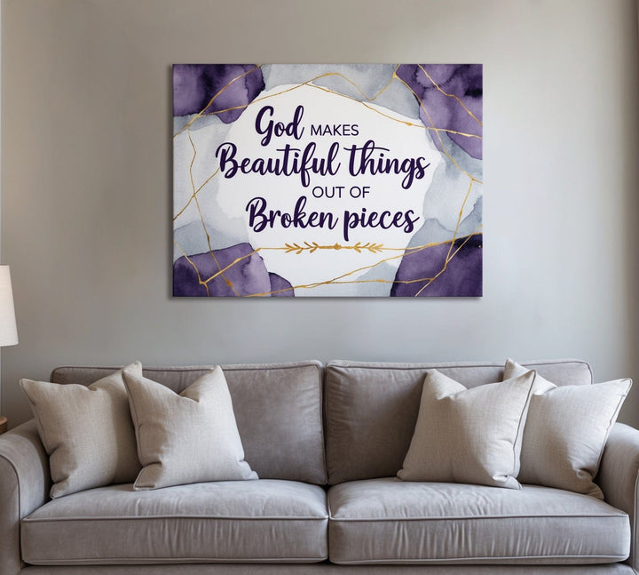Beautiful From Broken – Christian Wall Art on Grace and Restoration - Sense for Decor