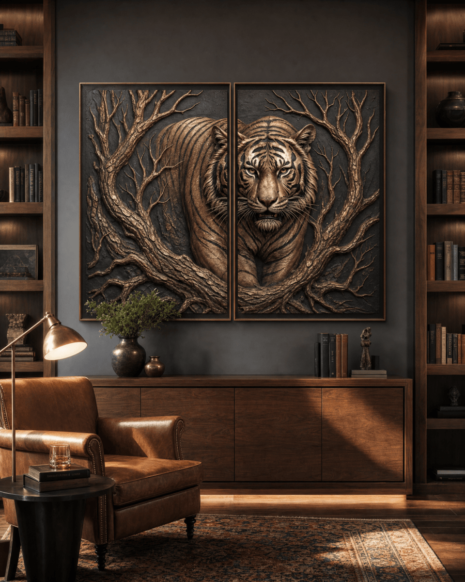 Black and Gold Wild Animals Wall Art – Luxury Canvas Wall Decor - Sense for Decor