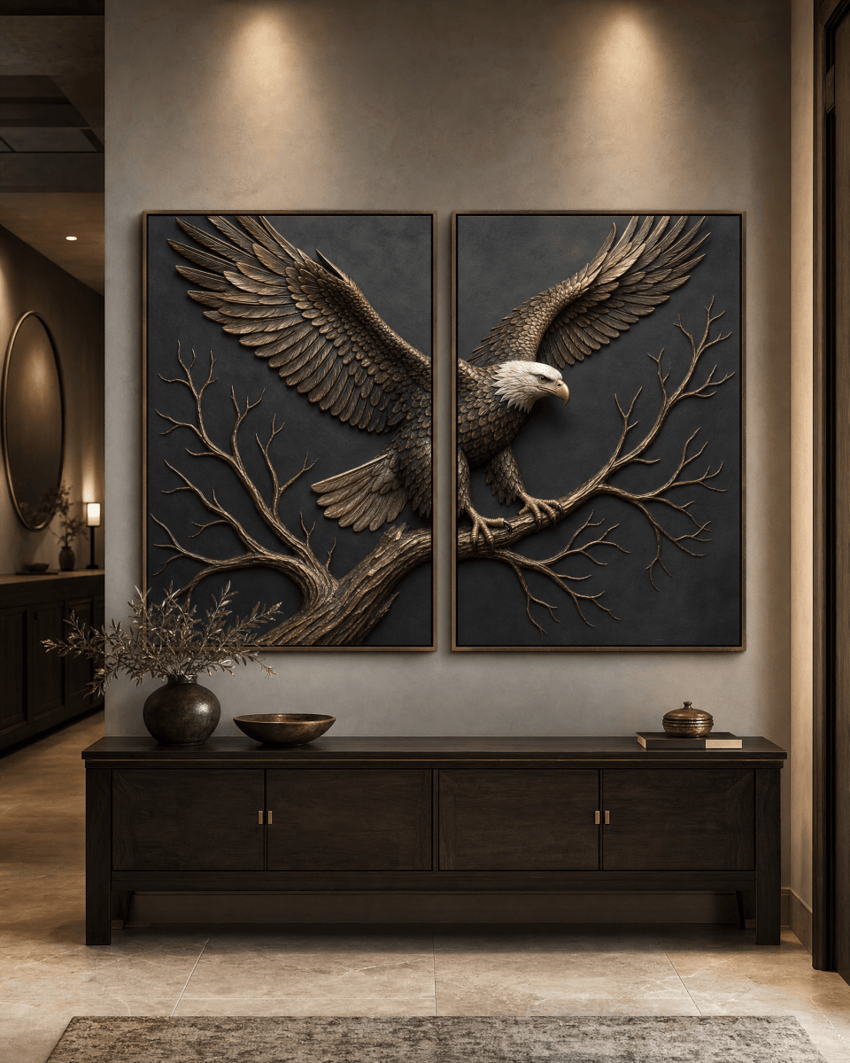 Black and Gold Wild Animals Wall Art – Luxury Canvas Wall Decor - Sense for Decor
