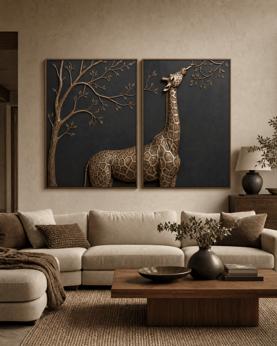 Black and Gold Wild Animals Wall Art – Luxury Canvas Wall Decor - Sense for Decor