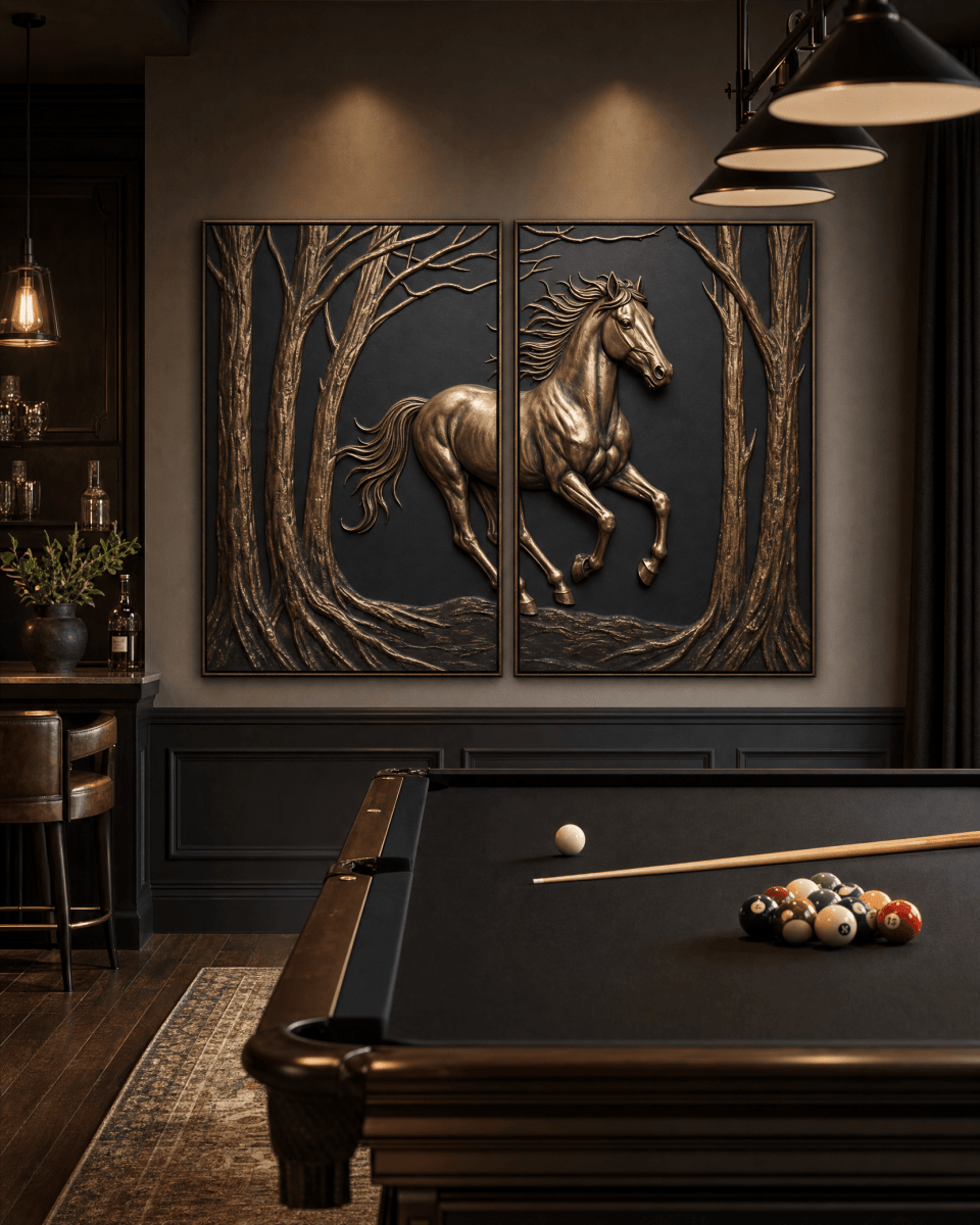 Black and Gold Wild Animals Wall Art – Luxury Canvas Wall Decor - Sense for Decor