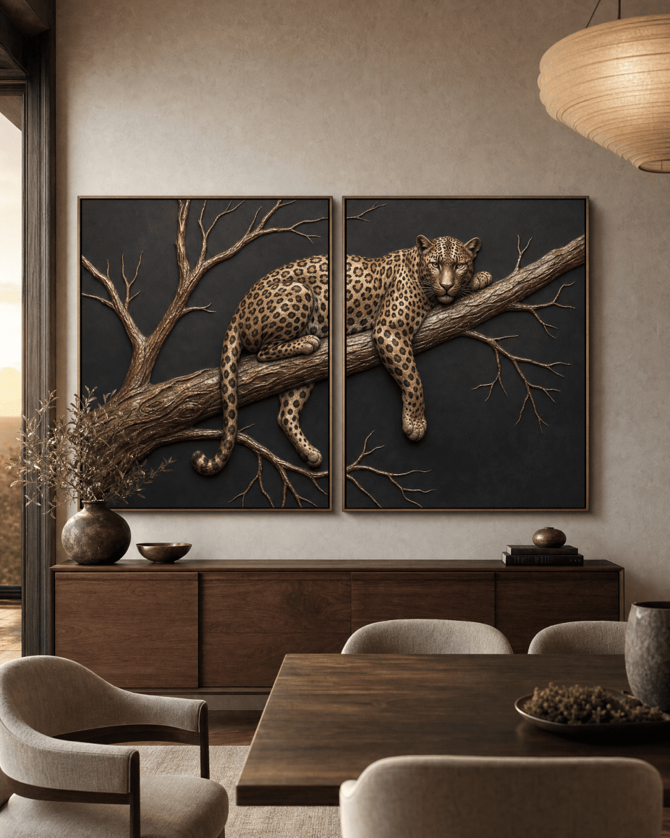Black and Gold Wild Animals Wall Art – Luxury Canvas Wall Decor - Sense for Decor