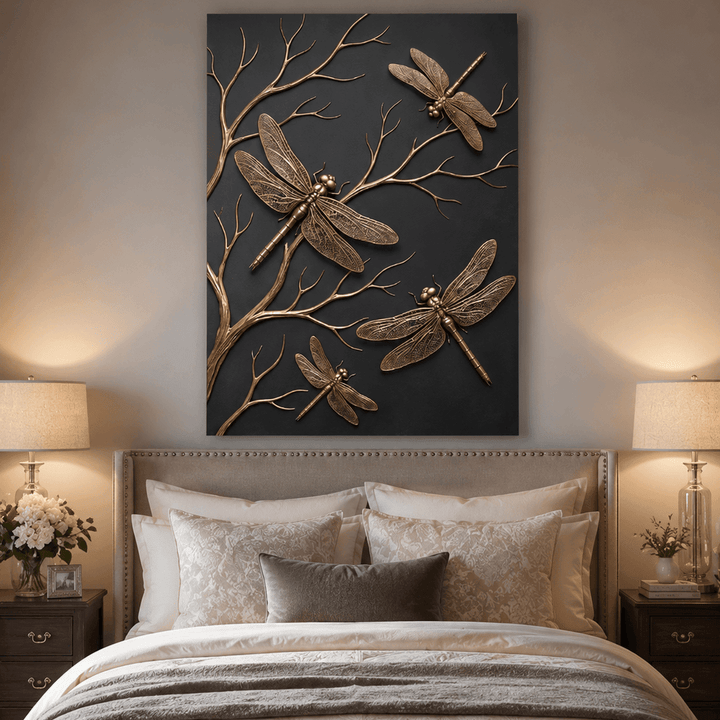 Black and Gold Wild Animals Wall Art – Luxury Canvas Wall Decor (Flat or 3D Hand - Embellished Finish) - Sense for Decor
