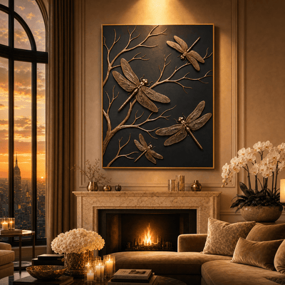 Black and Gold Wild Animals Wall Art – Luxury Canvas Wall Decor (Flat or 3D Hand-Embellished Finish) - Sense for Decor
