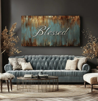 Blessed Canvas Wall Art – Inspirational Farmhouse Décor for Home & Living Room - Sense for Decor