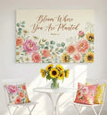 Bloom Where You Are Planted Wall Art – Psalm 1:3 Christian Canvas Print, Inspirational Faith Decor for Growth and Encouragement