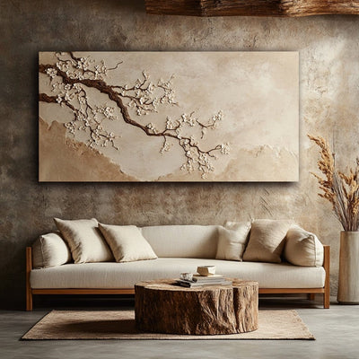 Blossom Serenity – Neutral Botanical Wall Art Canvas - Sense for Decor