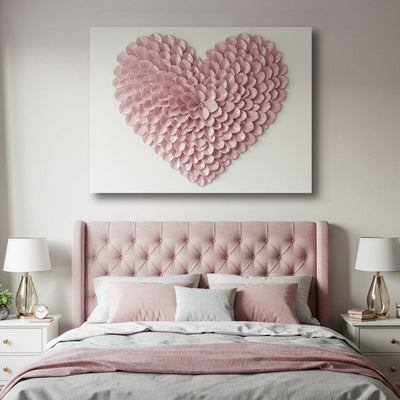 Blush Heart Bloom Wall Art – Romantic Pink Petal Canvas - Sense for Decor
