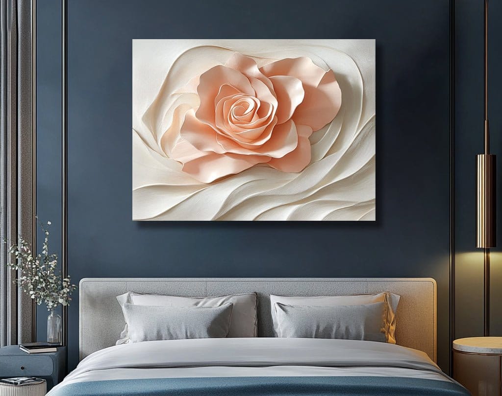 Blush Petal Flow – Elegant Rose Wall Art Canvas - Sense for Decor