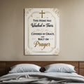Built on Prayer – Elegant Gold & White Christian Wall Art for the Faith-Filled Home
