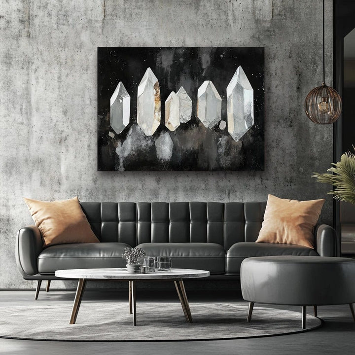 Celestial Crystals – Modern Crystal Cluster Wall Art Canvas - Sense for Decor