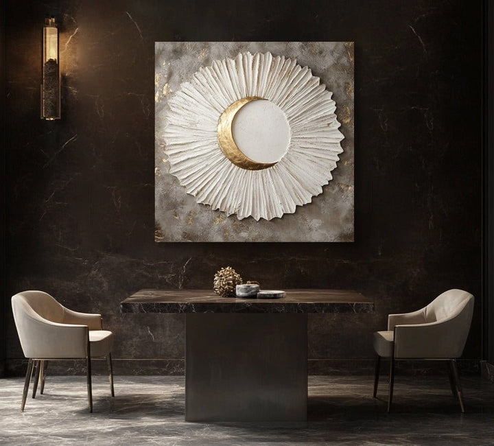 Celestial Grace – Crescent Moon Wall Art for Modern Spaces - Sense for Decor