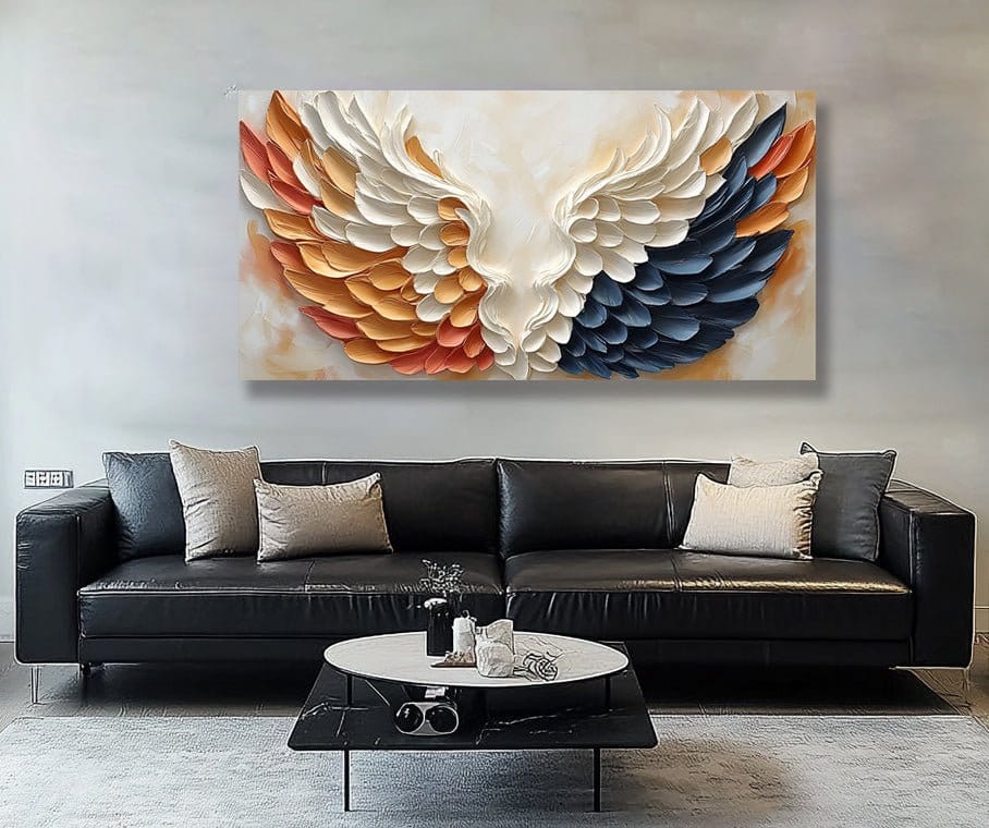 Celestial Rise – Multicolor Angel Wing Wall Art Canvas - Sense for Decor