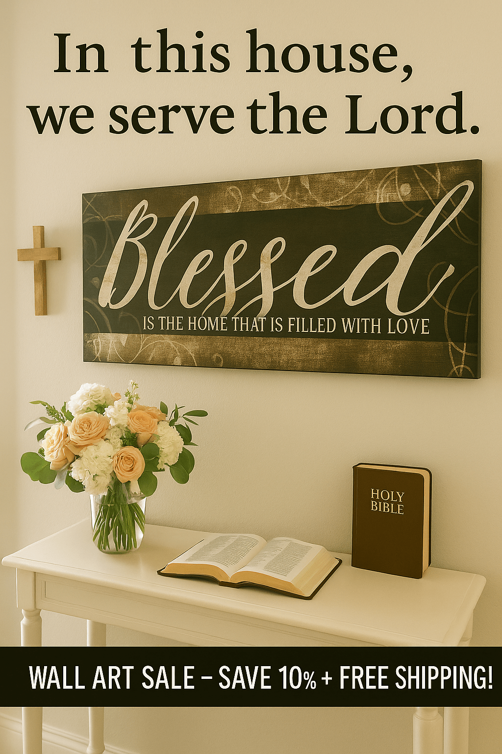 Christian Wall Art: Blessed Is The Home - Religious Housewarming Gift - Sense for Decor