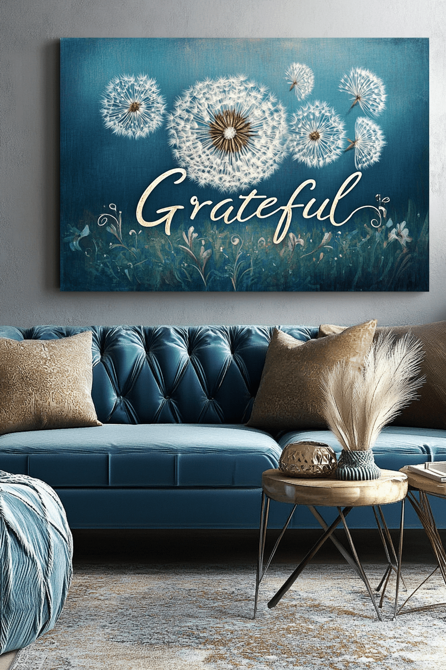 Christian Wall Art: Grateful Dandelions V2 - Sense for Decor