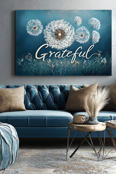 Christian Wall Art: Grateful Dandelions V2 - Sense for Decor