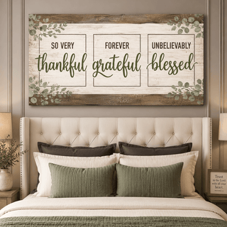 Christian Wall Art: So Very Thankful Forever Grateful Unbelievably Blessed - Sense for Decor