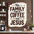 Coffee & Jesus Family Wall Art – Christian Kitchen Canvas Sign