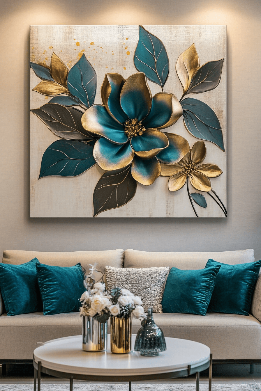 Contemporary Bloom Wall Art – Statement Floral Canvas for Modern Home Décor - Sense for Decor