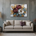 Crimson & Cream Bloom Canvas Print Luxurious Floral Wall Art