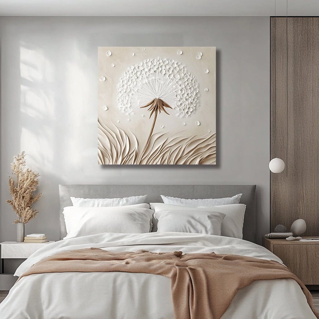 Dandelion Dreams Wall Art – Modern Nature Canvas for Bedroom & Living Room - Sense for Decor