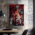 Electric Guitar Wall Art for Dad – Fiery Rock Music Canvas Gift for Him