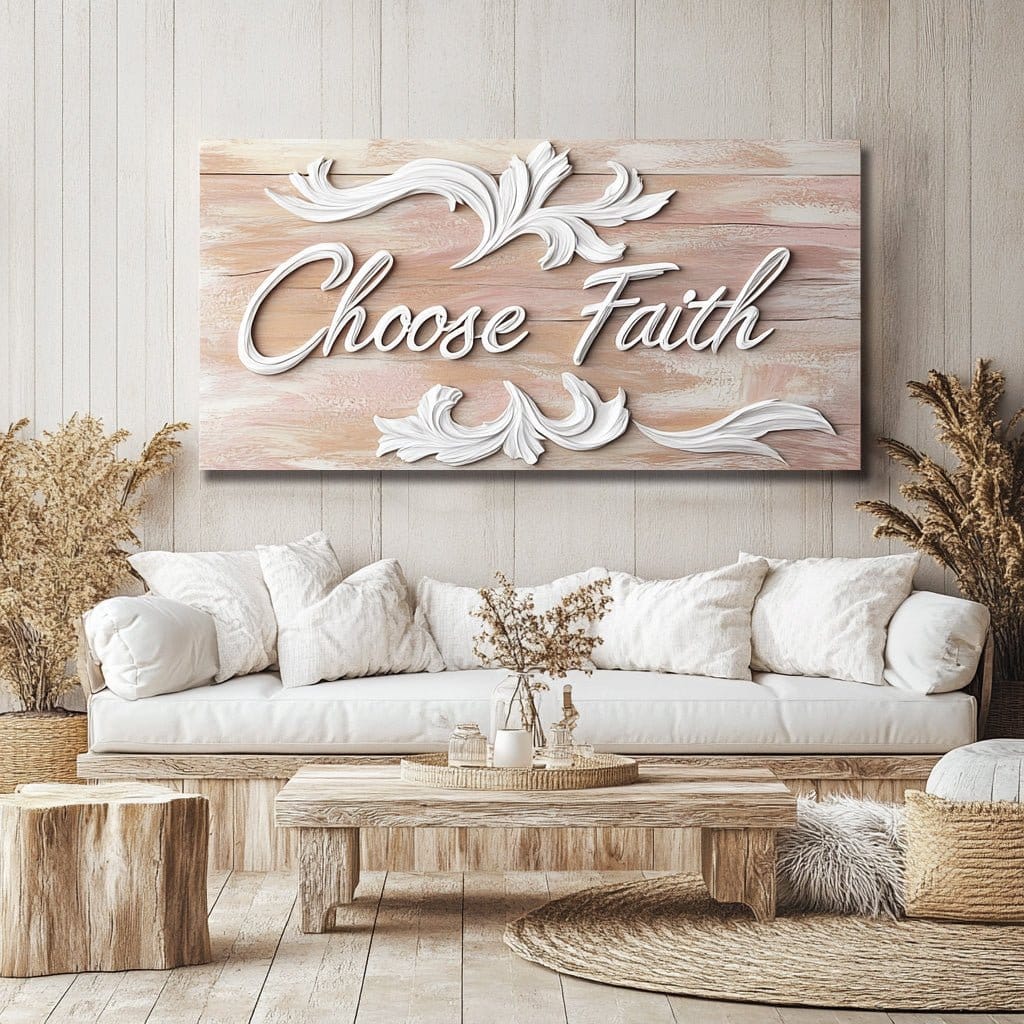 Elegant Faith Canvas – Soft Neutral Christian Wall Art for Serene Homes - Sense for Decor
