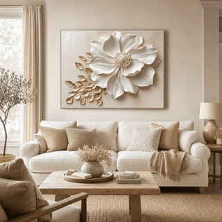 Elegant Flower Wall Art – Oversized Floral Canvas for Living Room and Home Decor - Sense for Decor
