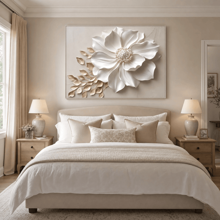 Elegant Flower Wall Art – Oversized Floral Canvas for Living Room and Home Decor - Sense for Decor