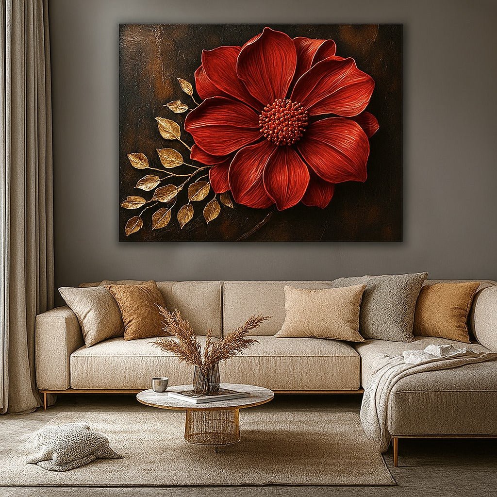 Elegant Flower Wall Art – Oversized Floral Canvas for Living Room and Home Decor - Sense for Decor
