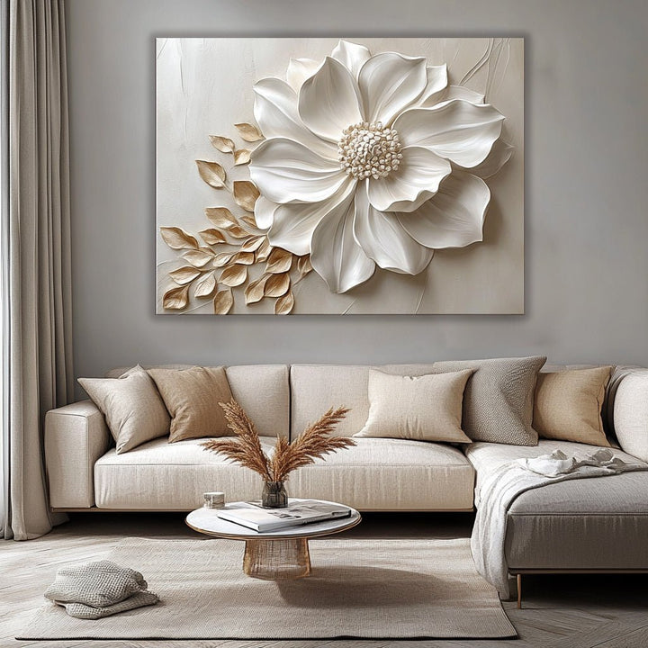 Elegant Flower Wall Art – Oversized Floral Canvas for Living Room and Home Decor - Sense for Decor