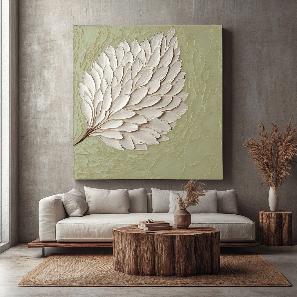 Elegant Leaf Wall Art – Large Modern Canvas for Home and Living Room Decor - Sense for Decor
