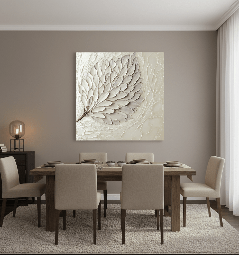 Elegant Leaf Wall Art – Large Modern Canvas for Home and Living Room Decor - Sense for Decor