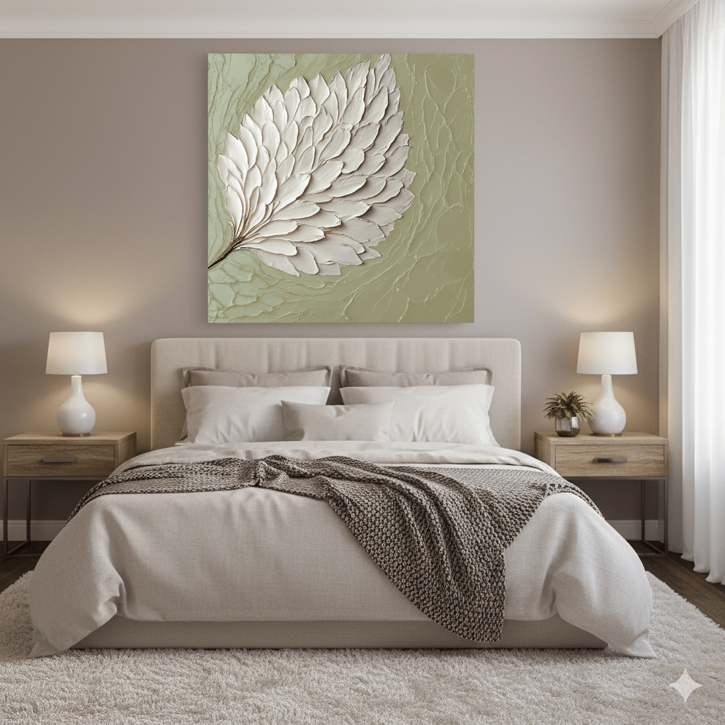 Elegant Leaf Wall Art – Large Modern Canvas for Home and Living Room Decor - Sense for Decor