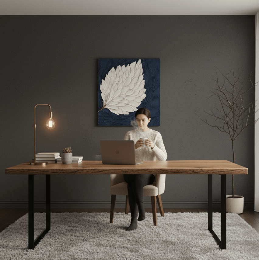 Elegant Leaf Wall Art – Large Modern Canvas for Home and Living Room Decor - Sense for Decor