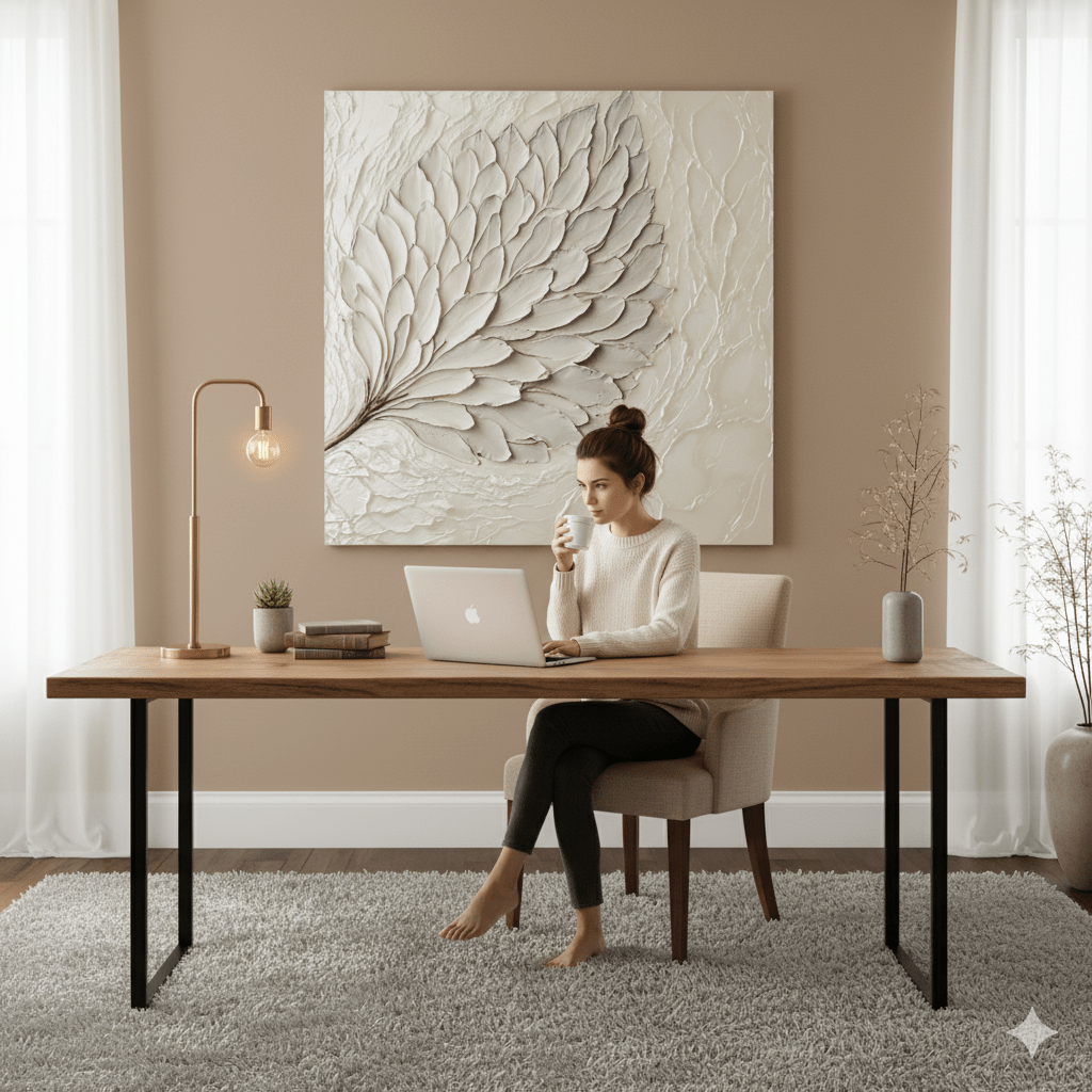 Elegant Leaf Wall Art – Large Modern Canvas for Home and Living Room Decor - Sense for Decor