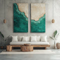 Emerald Coast Wall Art – Modern Coastal Canvas for Living Room & Minimalist Spaces