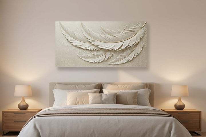 Ethereal Feather Flow Wall Art – Elegant Neutral Canvas Design - Sense for Decor