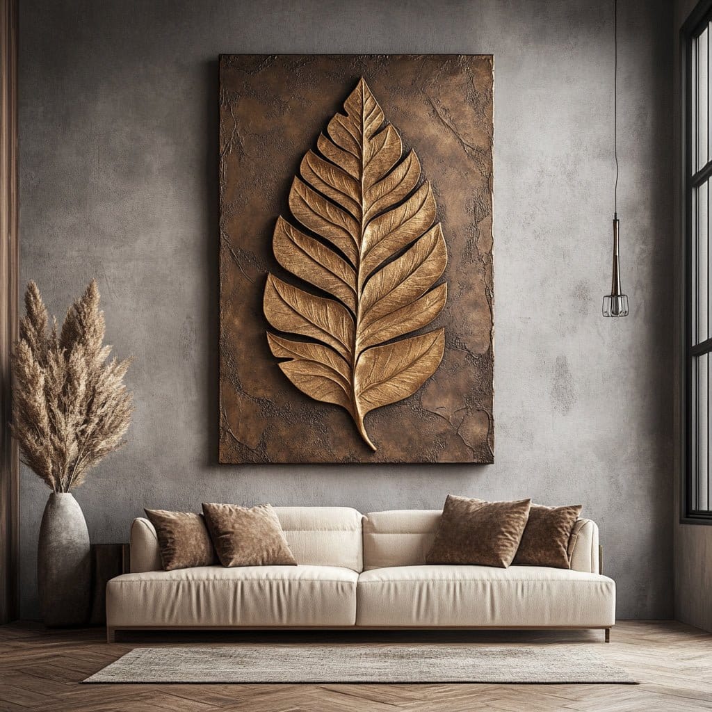 Ethereal Leaf Harmony V2 – A Nature - Inspired Botanical Wall Art for Serene Interiors - Sense for Decor