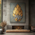 Ethereal Leaf Harmony V9 - Modern Botanical Wall Art in Soft Earthy Tones